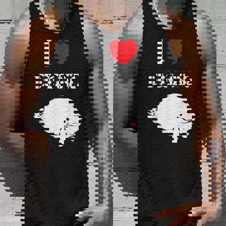 かわいい面白いシンプルなジュゴンの魚を引用します。 I Love Dugong タンクトップ 彼への贈り物