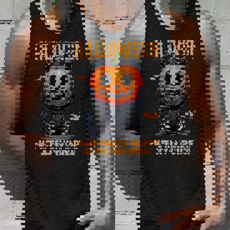 かわいい黒猫ハロウィン衣装カボチャデザインマスク面白い タンクトップ 彼への贈り物