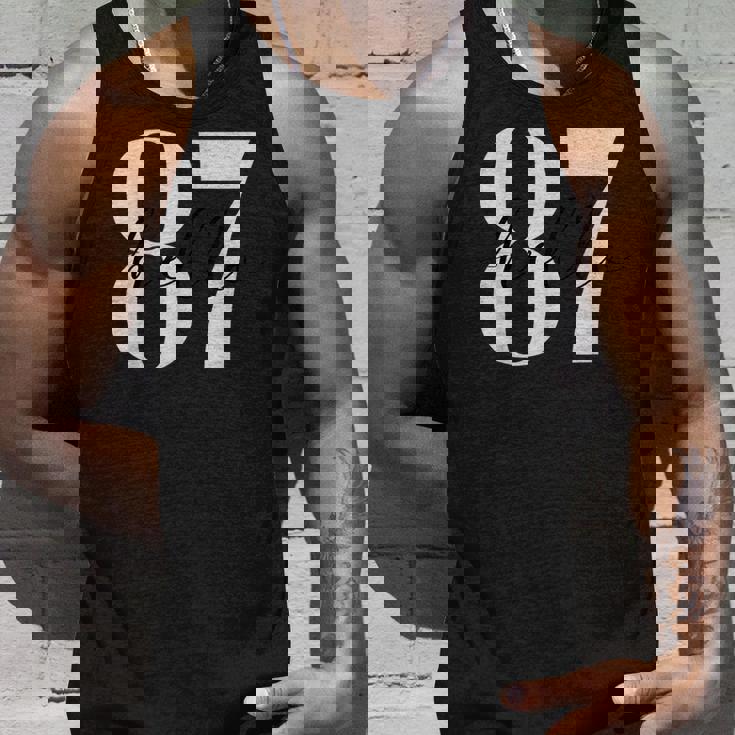 こんにちは 87歳誕生日ようこそ 87 タンクトップ 彼への贈り物