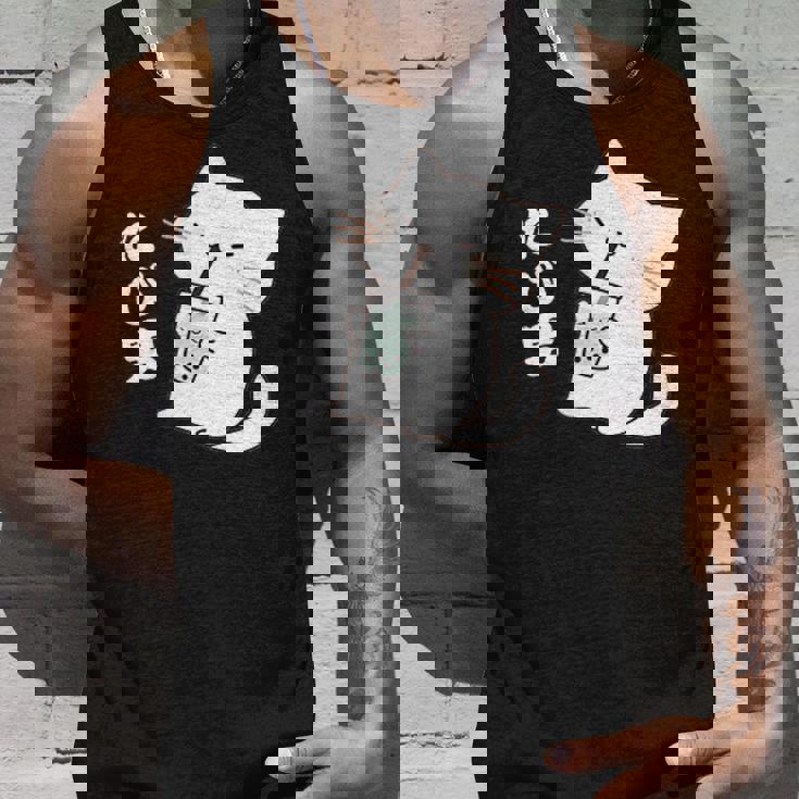 たぴ男ネコ – タピオカを飲む猫キャラデザインキッズから大人まで タンクトップ 彼への贈り物