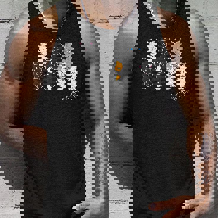 ねこさん『ウチノネコドコ』ハチワレ 黒猫 三毛猫 白猫 Neko【どうぶつフレンズ】フキゲンネコ 猫 動物 イラスト タンクトップ 彼への贈り物