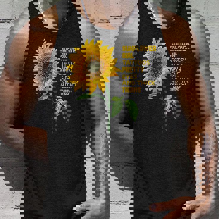 ひまわりガール タトゥー かわいい目 太腿 タンクトップ 彼への贈り物