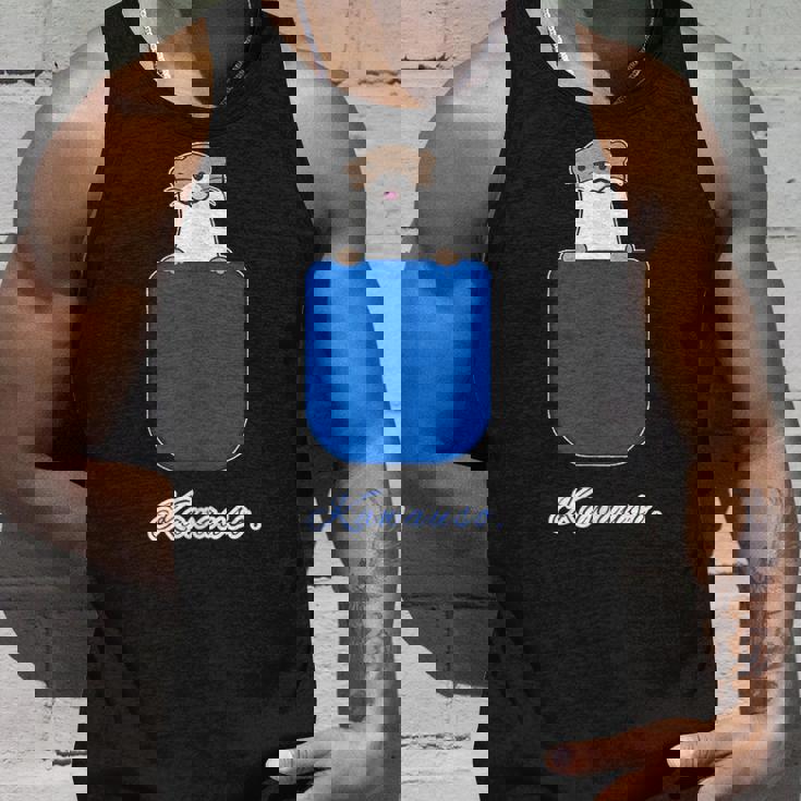 ゆるカワウソさん Otters オッターズ『いん ざ ぽけっと』（ブルーポケット）コツメカワウソ かわいい イラスト タンクトップ 彼への贈り物