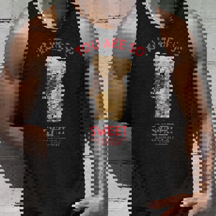 アイスクリームを食べるテディベア タンクトップ 彼への贈り物