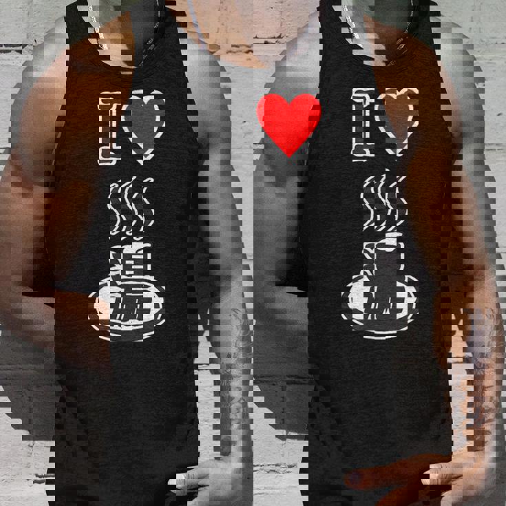 アイラブ・湯 イラスト【温泉】お風呂 マーク 銭湯 記号 ハート お土産 旅行 メッセージ・面白い デザイン タンクトップ 彼への贈り物