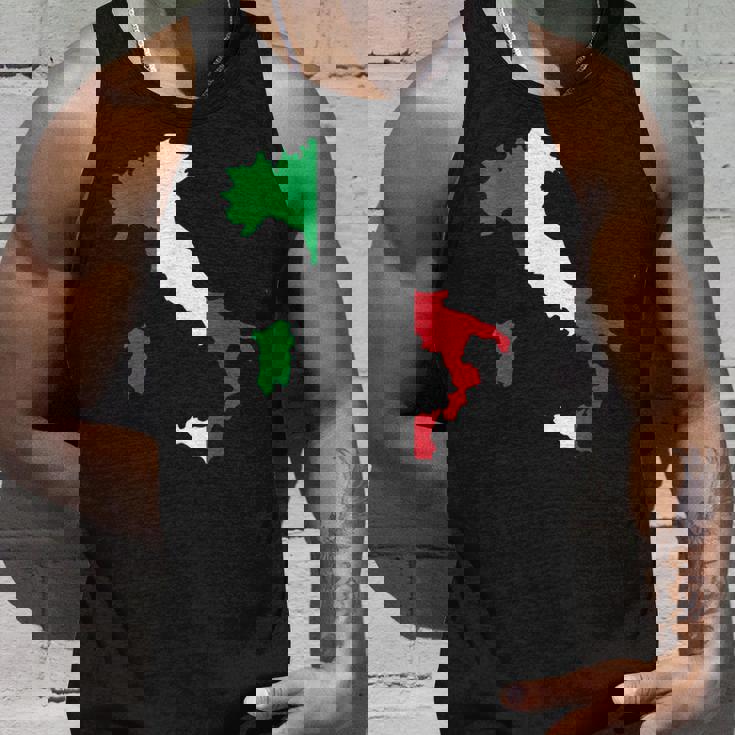 アウトライン イタリア 赤 白 緑 ストライプ 地図 タンクトップ 彼への贈り物