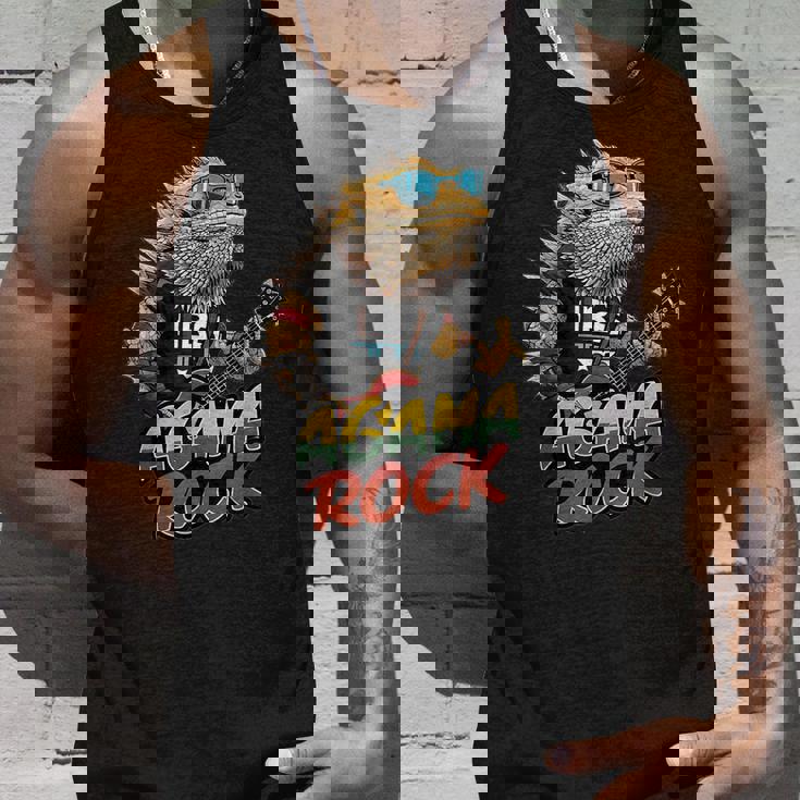 アガマ ロック、フトアゴヒゲトカゲ ロッカー、ギター Pogonaitticeps タンクトップ 彼への贈り物