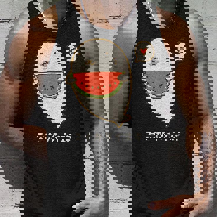 アザラシ 海豹 すいか スイカ大好き アザラシ かわいい イラスト アザラシ好き スイカ イラスト 手書き タンクトップ 彼への贈り物