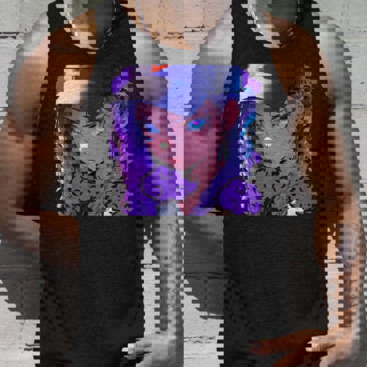 アニバエオタク美少女アニメ少女 紫髪ミステリアス タンクトップ 彼への贈り物