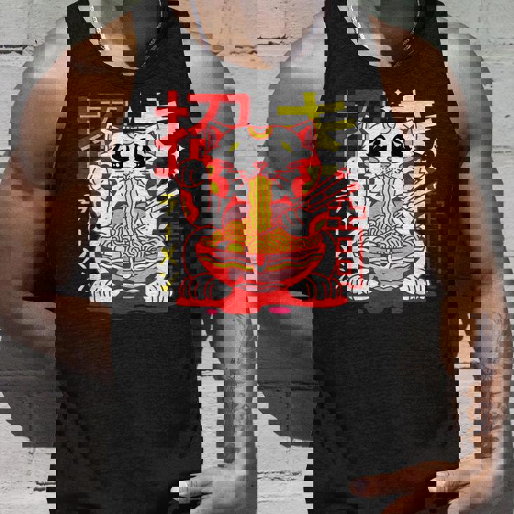 アニメ ラーメン 猫 レトロ 和麺 美的 カワイイ タンクトップ 彼への贈り物