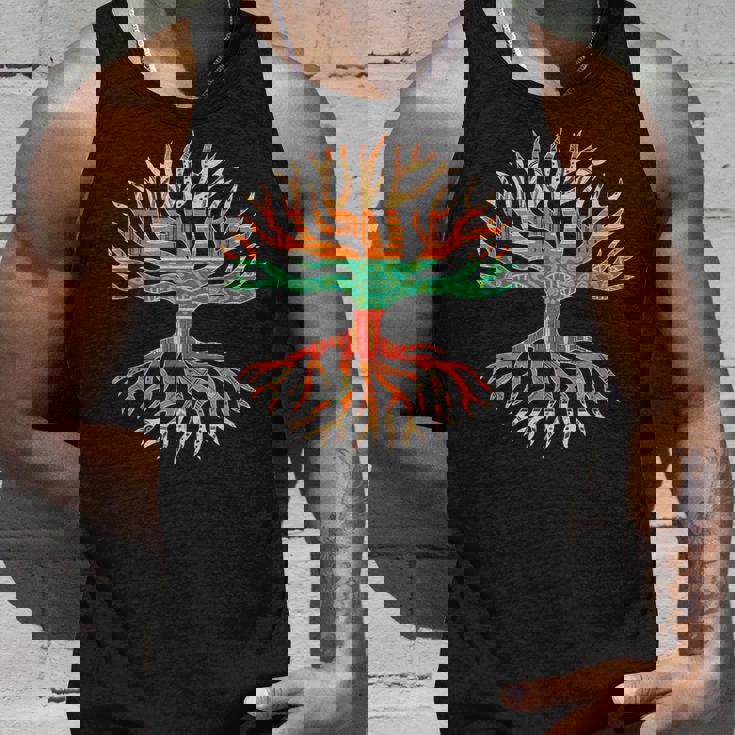 アフリカンパターンの木の根 黒史 タンクトップ 彼への贈り物