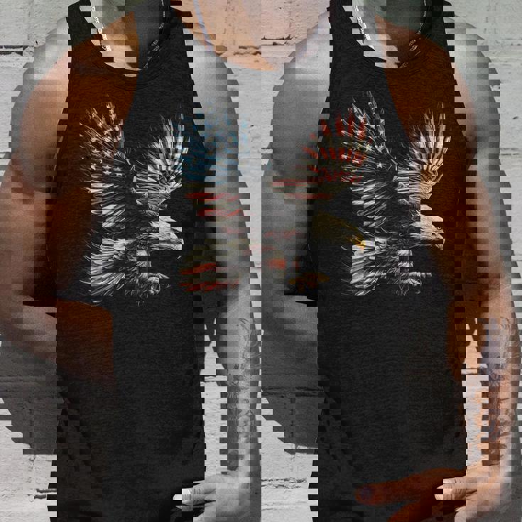 アメリカの国旗白頭ワシ米国独立記念日アートワーク デザイン タンクトップ 彼への贈り物