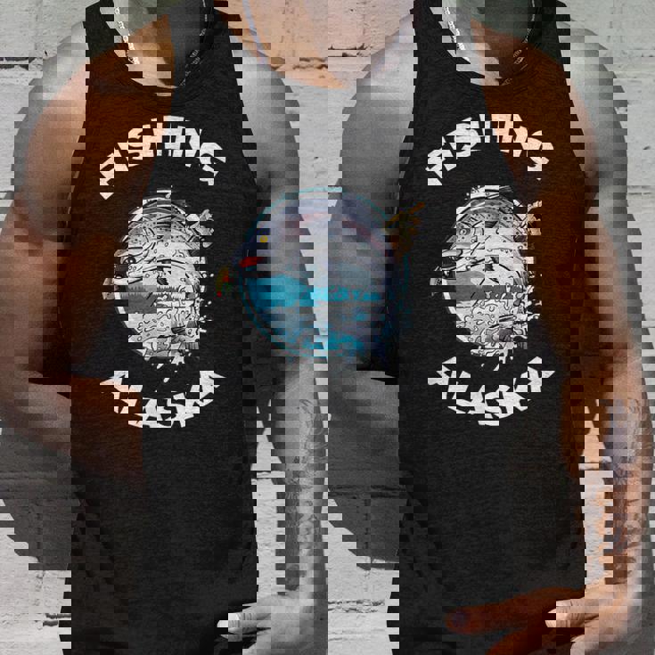 アラスカの魚アラスカの野生の鮭のお土産釣りアラスカ タンクトップ 彼への贈り物