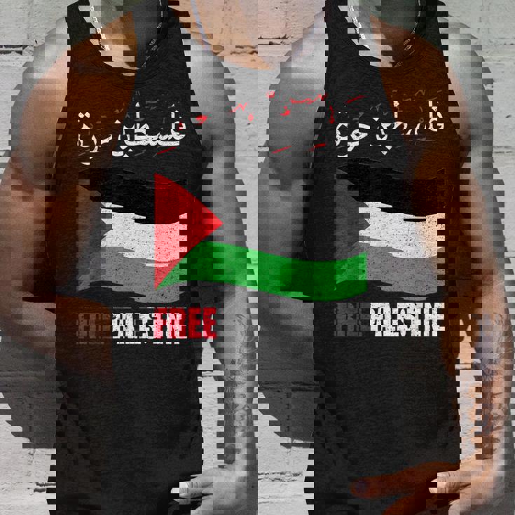 アラビア語でパレスチナ国旗 パレスチナ人とパレスチナ人向け タンクトップ 彼への贈り物