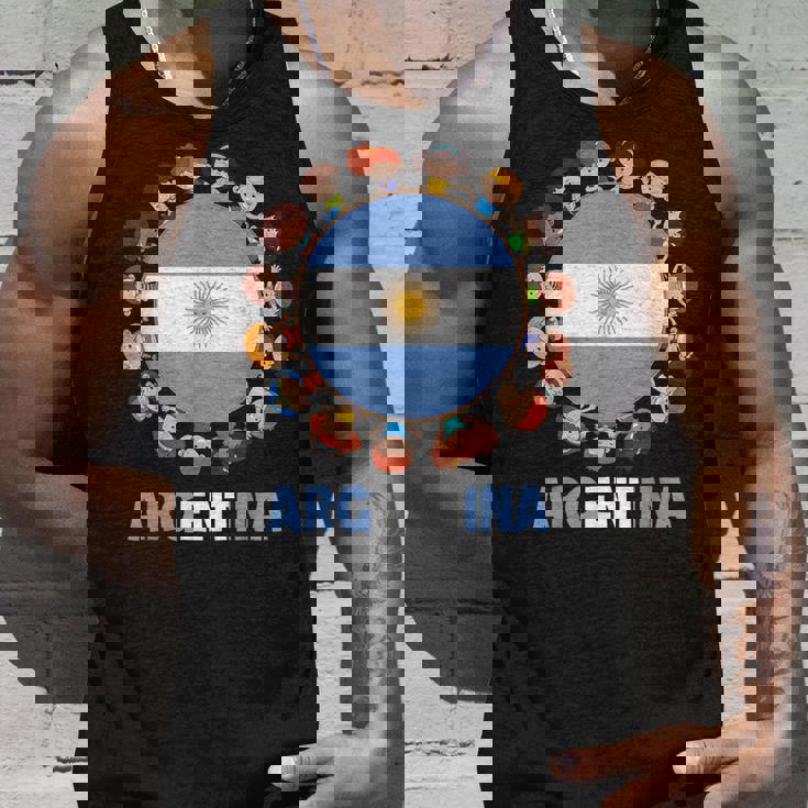 アルゼンチン国旗 ヒスパニック文化遺産月間 アルゼンチン キッズ タンクトップ 彼への贈り物