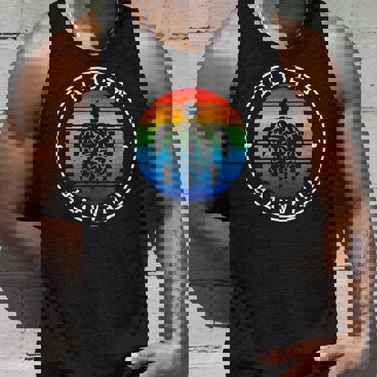 アロハ ハワイ ハワイアン ウミガメ ビーチ オーシャン レインボー ホヌ タンクトップ 彼への贈り物