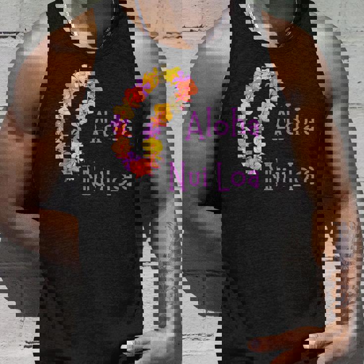 アロハヌイロアハワイアンとても愛し合うフラワーレイ タンクトップ 彼への贈り物