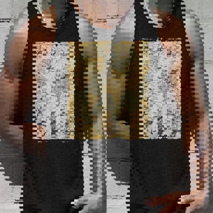 アンティーク地図 海の生き物 海賊 タンクトップ 彼への贈り物