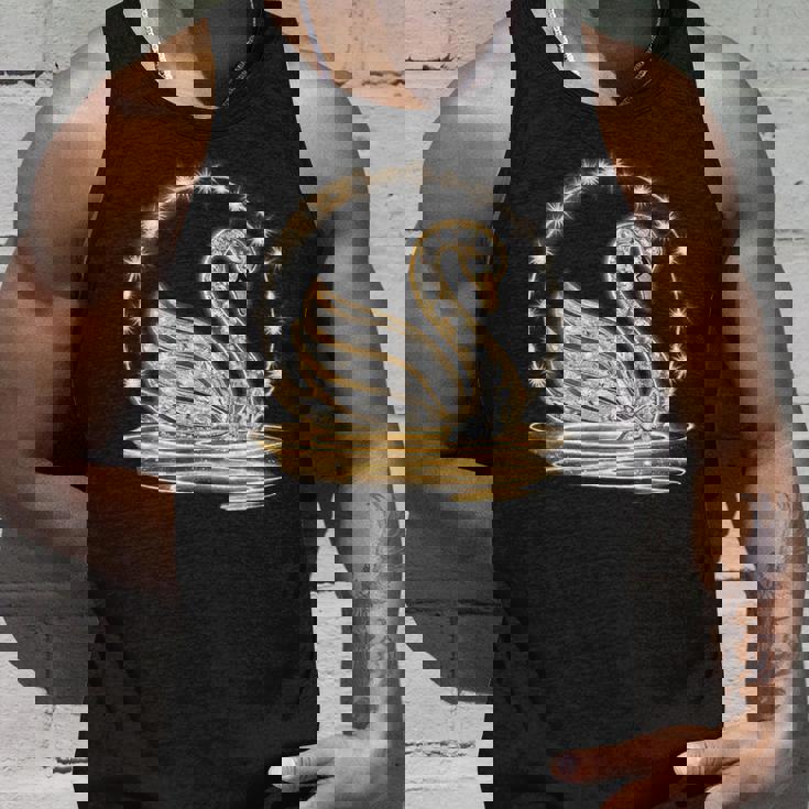 アート プリント モチーフとしての美しい白鳥、ギフトのアイデア タンクトップ 彼への贈り物