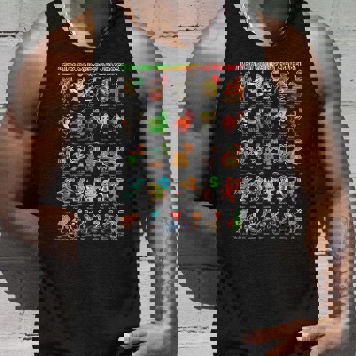 イタリアンブレインロットキャラクターの種類イタリアブレインロットアファベット タンクトップ 彼への贈り物