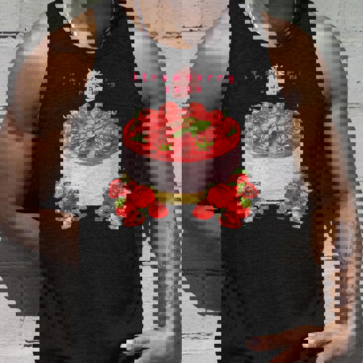 イチゴケーキ スイーツ デザート かわいい 春 パティシエ、普段着、いちご狩り、いちご、ストロベリー、お菓子 タンクトップ 彼への贈り物