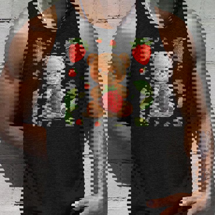 イチゴファンのための素敵なフルーツとテディベアのコスチューム タンクトップ 彼への贈り物