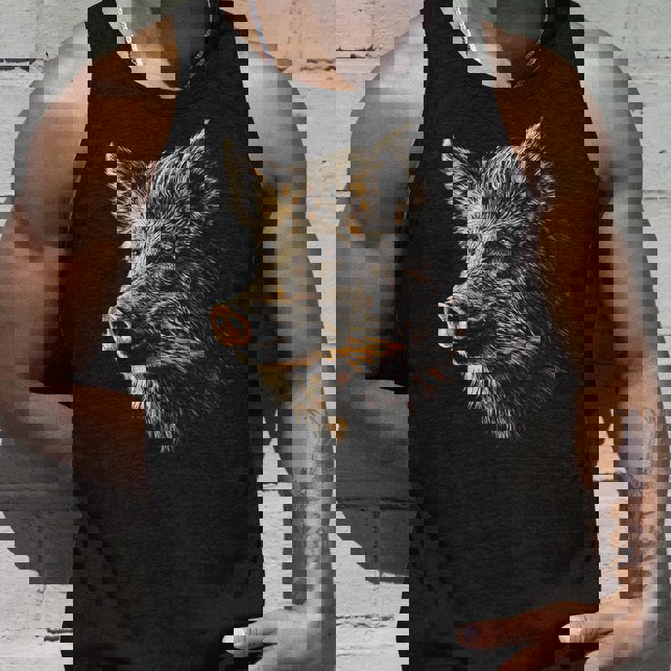 イノシシ 動物 モチーフ イラスト イノシシ タンクトップ 彼への贈り物