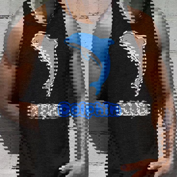 イルカ Dolphin ドルフィン【どうぶつフレンズ】水族館 海の生き物 ゆるくて かわいい 動物 イラスト タンクトップ 彼への贈り物