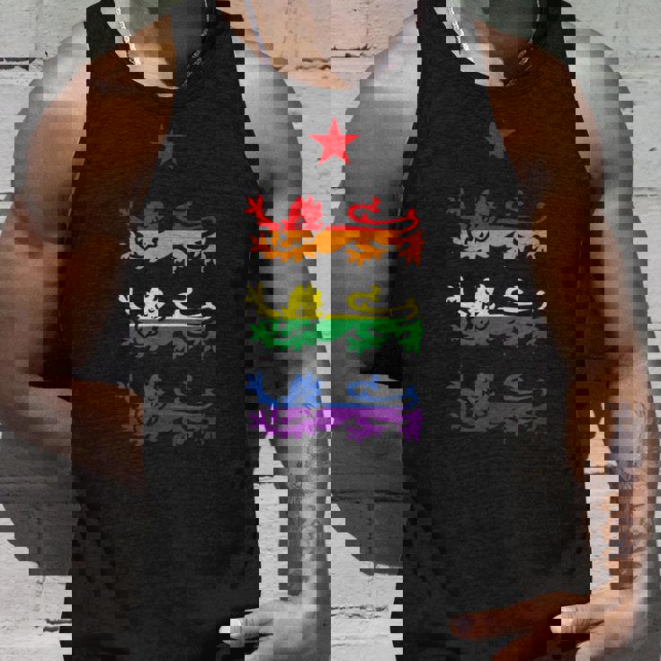 イングランド スリーレインボー プライド 紋章ライオンズ サッカー フットボール タンクトップ 彼への贈り物