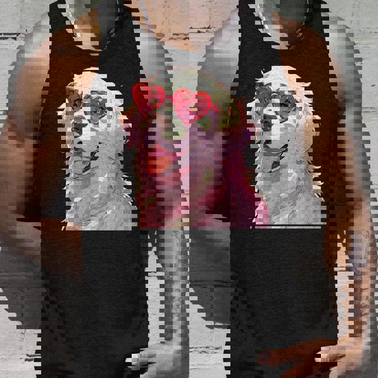 イングリッシュクリーム ゴールデンレトリバー ママギフト ハート メガネ ラブ タンクトップ 彼への贈り物