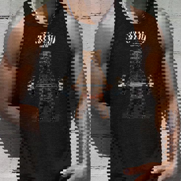 ウェイトリフティング 筋トレ バーベル やる気がないなら家に帰れ グリズリーベア クマ タンクトップ 彼への贈り物