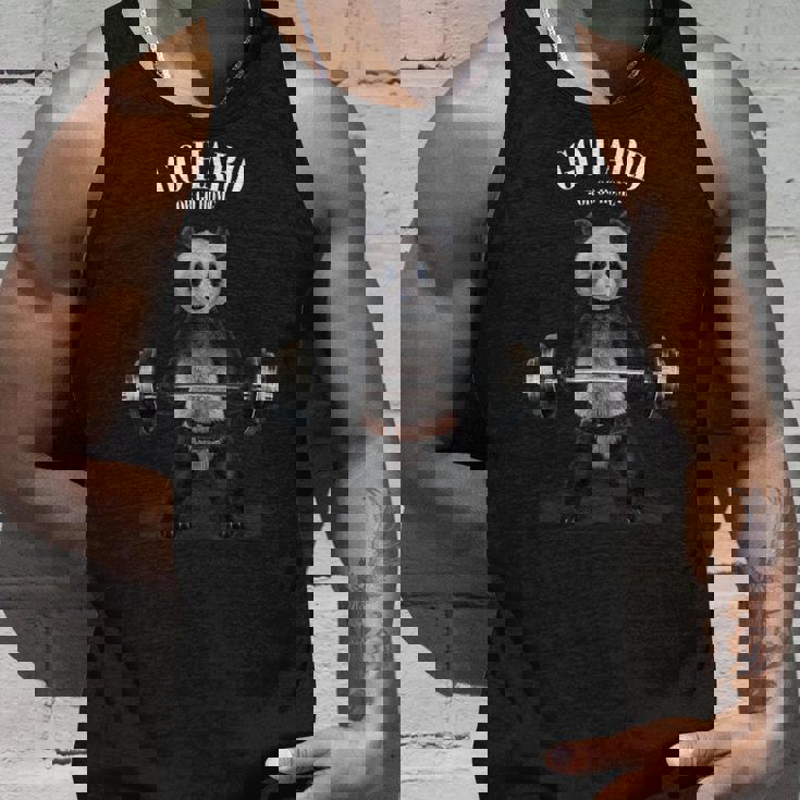 ウェイトリフティング 筋トレ バーベル やる気がないなら家に帰れ パンダ タンクトップ 彼への贈り物