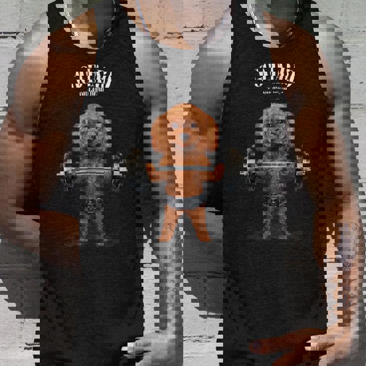 ウェイトリフティング 筋トレ バーベル やる気がないなら家に帰れ プードル 犬 タンクトップ 彼への贈り物