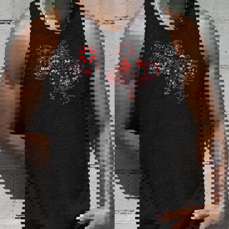 ウクライナ地図 ヴィシバンカ風 Ua刺繍 タンクトップ 彼への贈り物