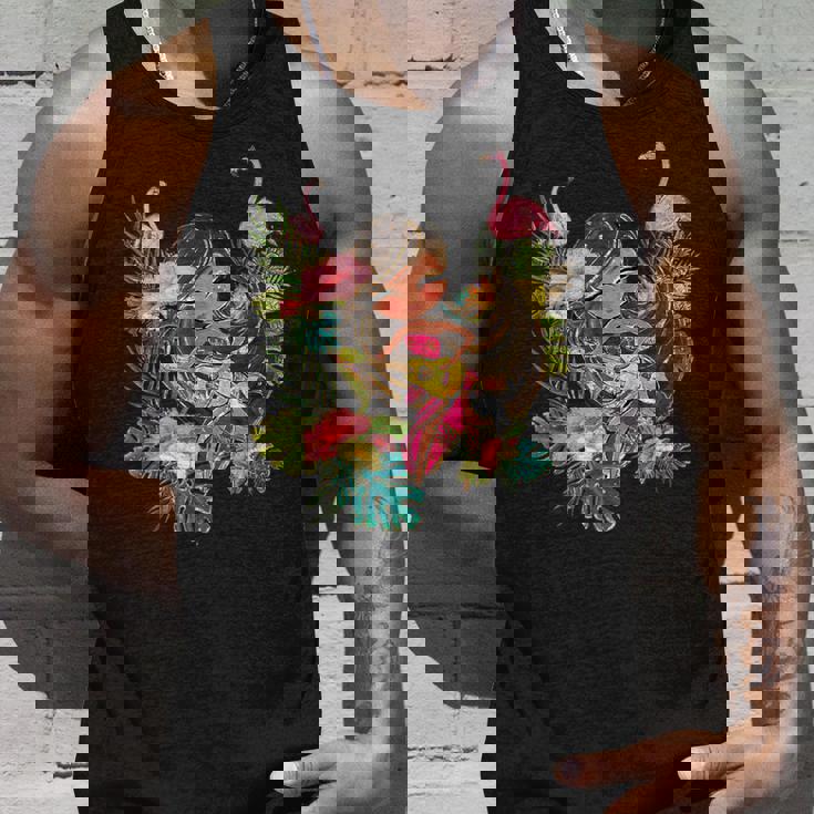 ウクレレフラガールティキバケーションハワイアンルアウビーチフラミンゴ タンクトップ 彼への贈り物