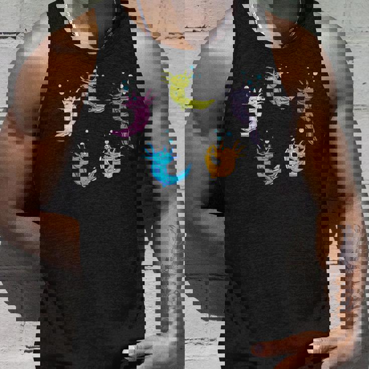 ウーパールートル メキシコウォーターサラマンダー カラフルなウーパールーパー タンクトップ 彼への贈り物