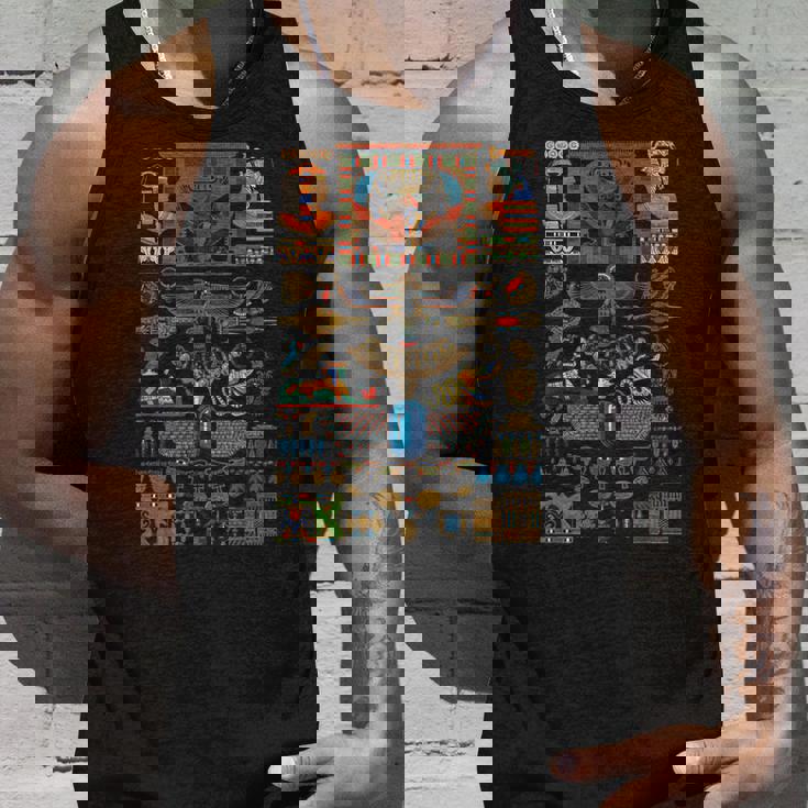 エジプトの多色オーナメント ヒエログリフ ヒエログリフ タンクトップ 彼への贈り物