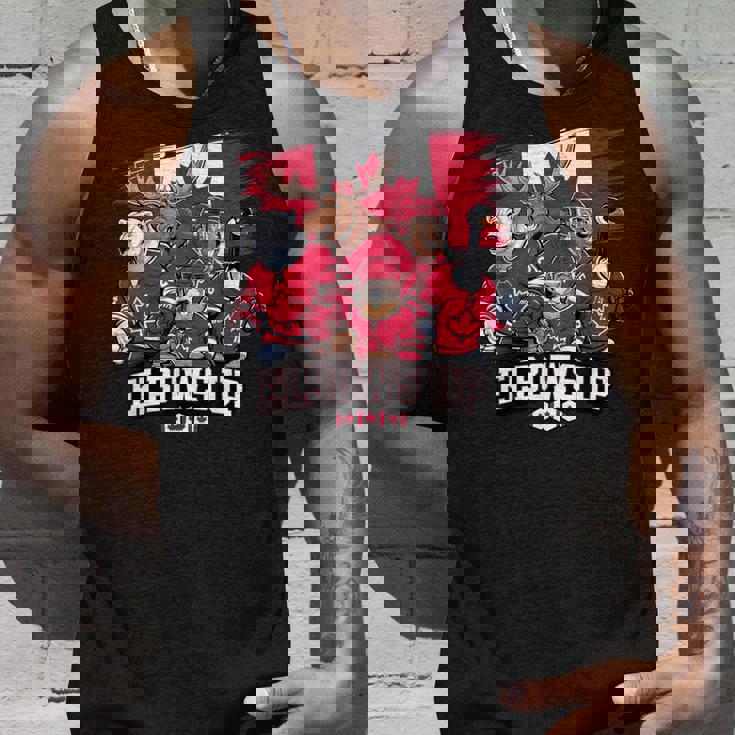 エルボーアップ カナダ カナディアン ビーバー ヘラジカ ホッケーチーム メープルリーフ タンクトップ 彼への贈り物