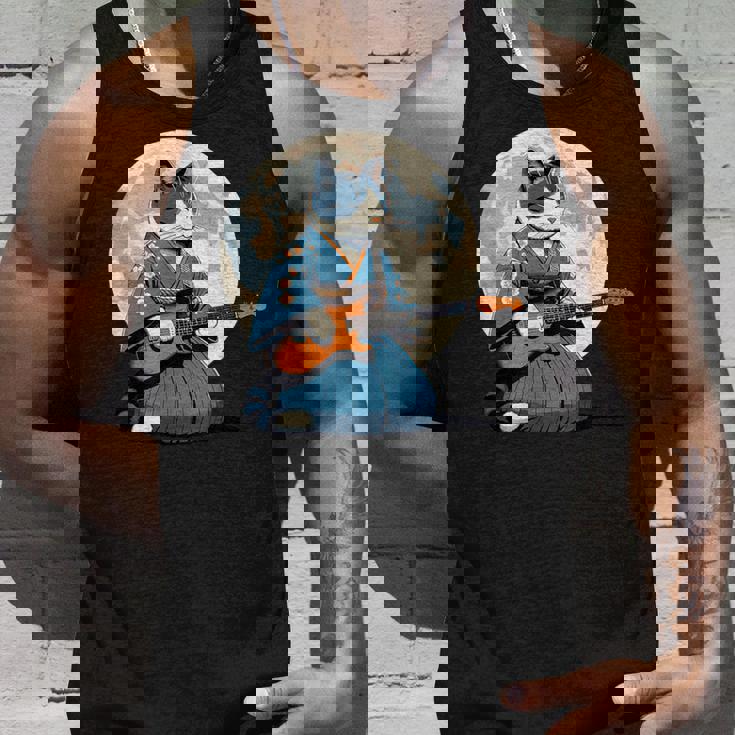 エレキギターを弾く日本猫 着物&猫ギター タンクトップ 彼への贈り物