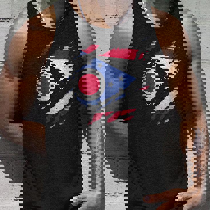 オハイオ州オハイオ州立大学 破れ加工 オハイオ州旗 タンクトップ 彼への贈り物