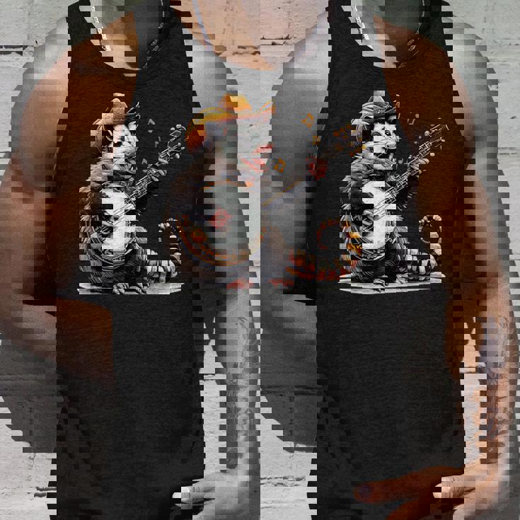 オポッサム演奏 バンジョー ギター 面白い ポッサムハット ゴミ オポッサム タンクトップ 彼への贈り物