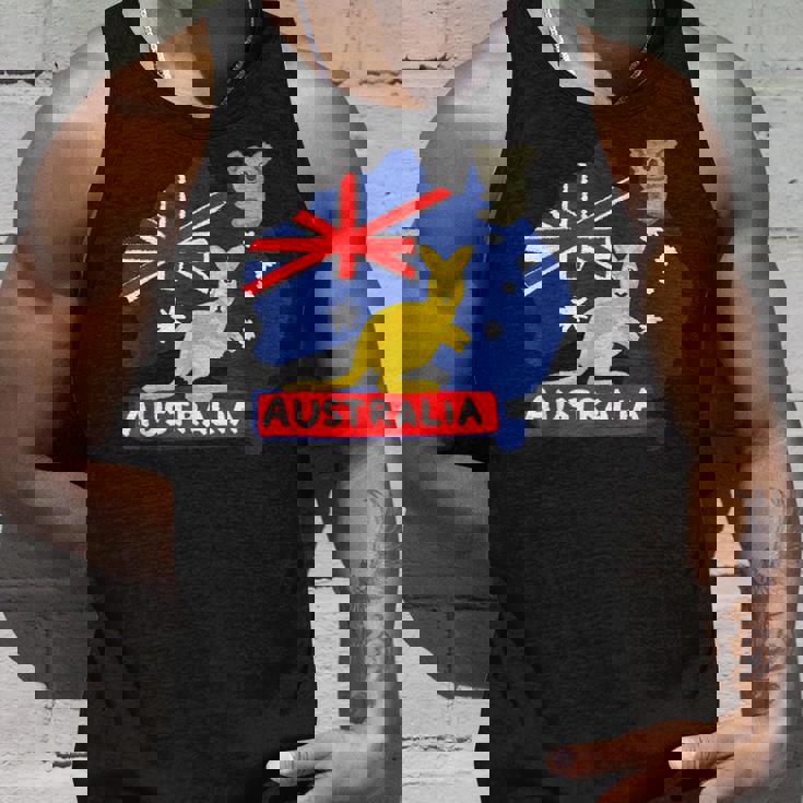 オーストラリア国旗マップ コンチネント カンガルー コアラ タンクトップ 彼への贈り物