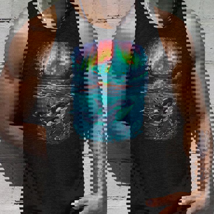 オーロラシャチが特徴のオルカ。 タンクトップ 彼への贈り物