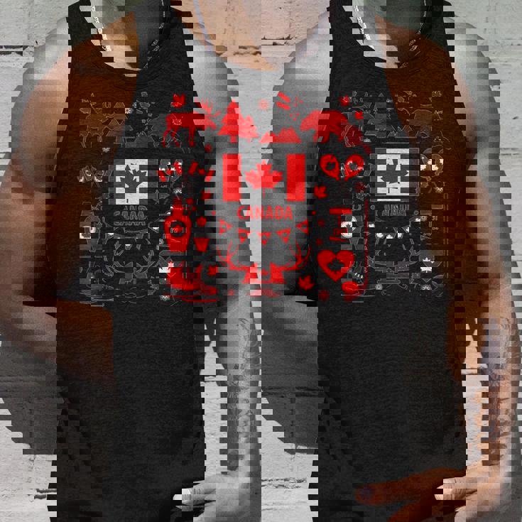 カナダ国旗tシャツ、カナダtシャツ、カナダ国旗、カナダ地図 タンクトップ 彼への贈り物