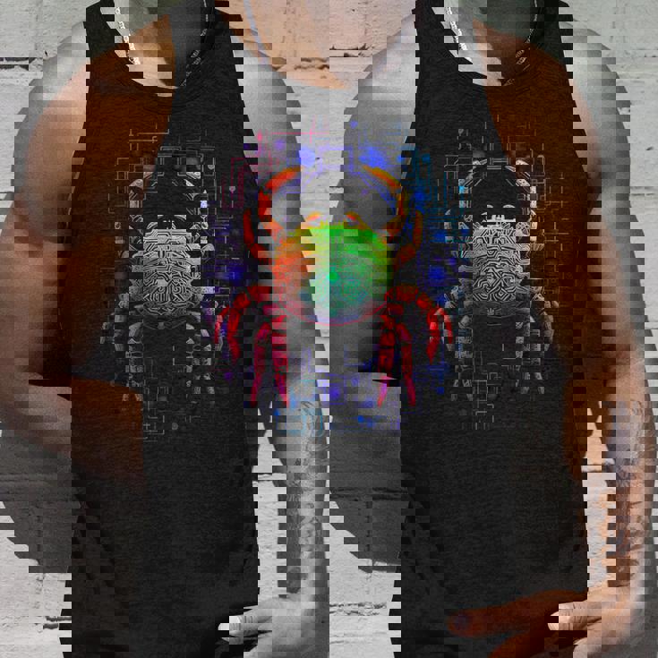 カニ曼荼羅動物モチーフアートカニ タンクトップ 彼への贈り物