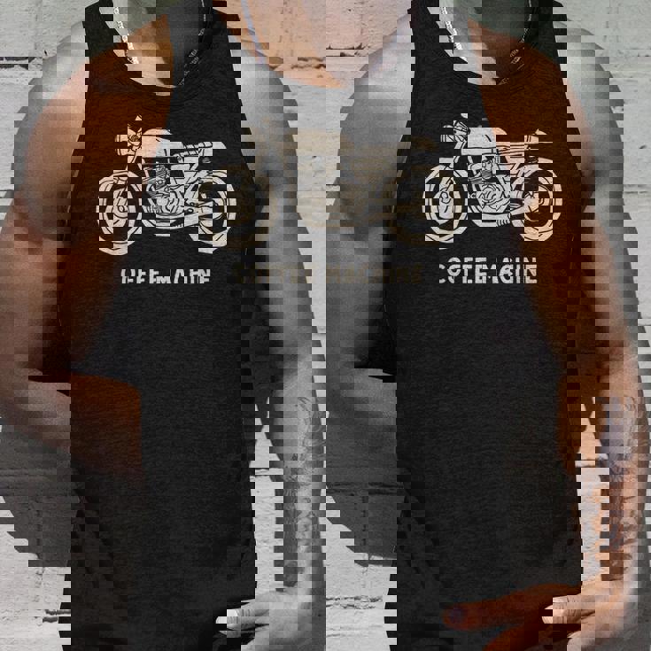 カフェレーサー 手描きバイクデザイン タンクトップ 彼への贈り物