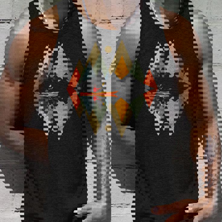 カヤック ヴィンテージ レトロ 山 カヌー カヌー カヤック タンクトップ 彼への贈り物