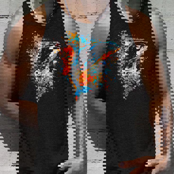 カラフルなシャチ タンクトップ 彼への贈り物