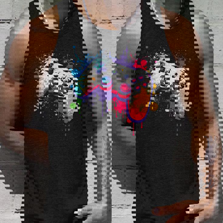 カラフルなビデオゲームコントローラー ジョイスティック コンソール タンクトップ 彼への贈り物