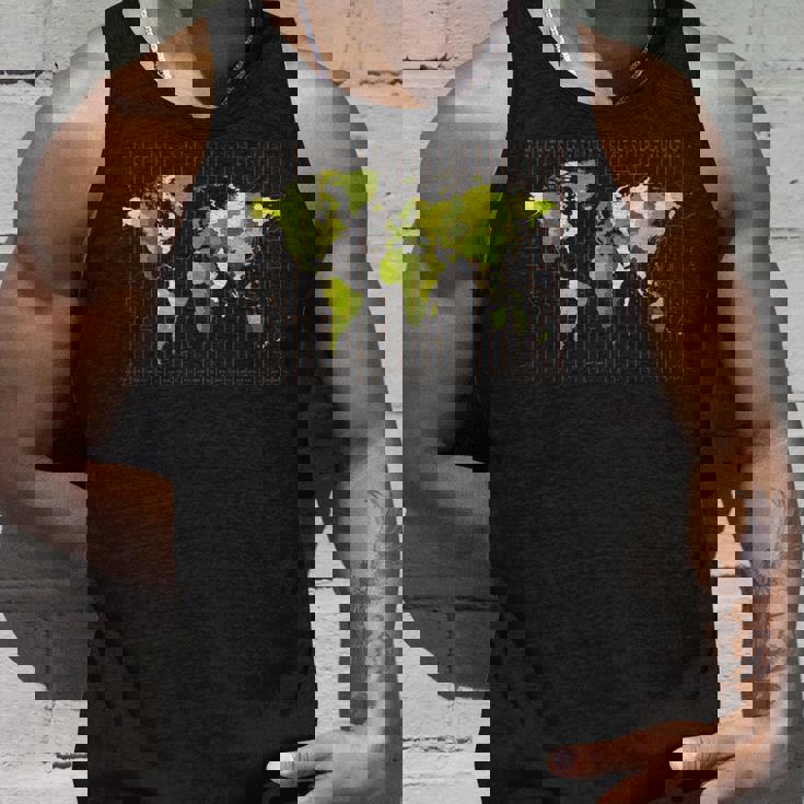 カラフルな地図 地球 タイムゾーン 国 大陸 地理 タンクトップ 彼への贈り物